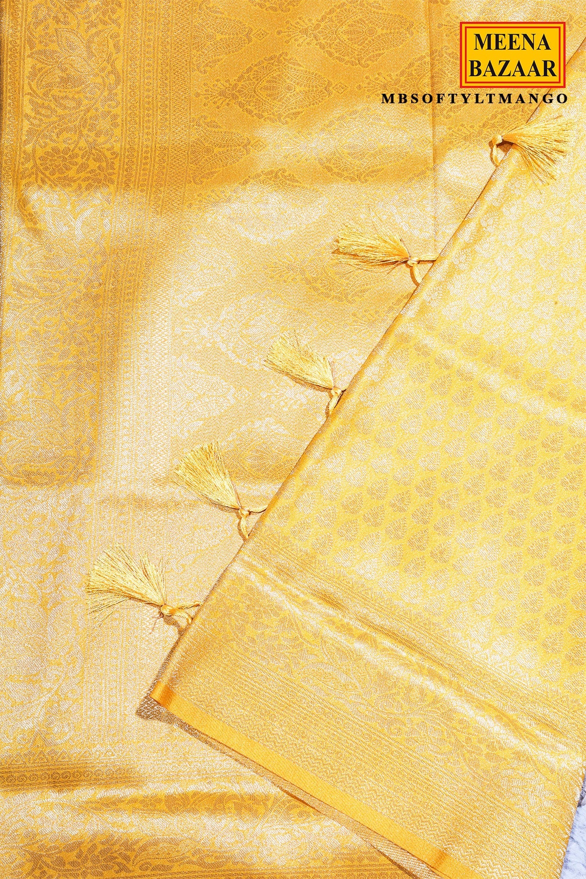 Mango Silk Saree with Signature Weaving Jal