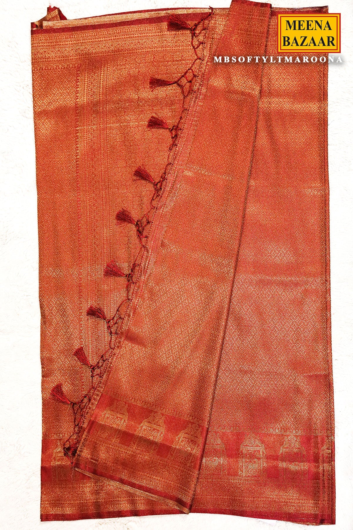 Softy Maroon Silk Weaving Saree