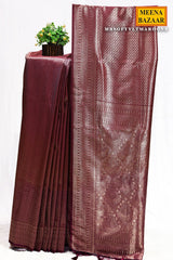 Softy Maroon Silk Weaving Jaal Saree – Classic Edit