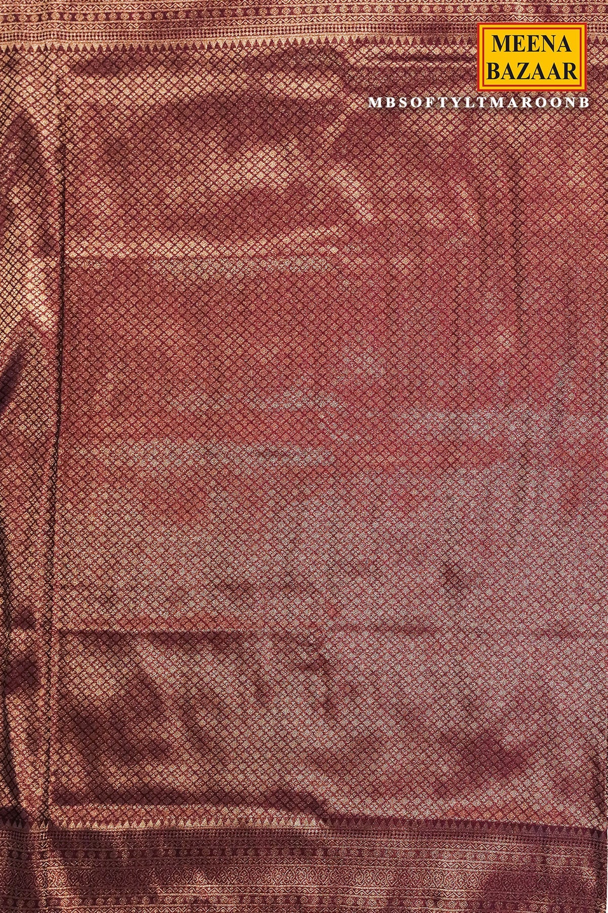 Softy Maroon Silk Weaving Jaal Saree – Classic Edit