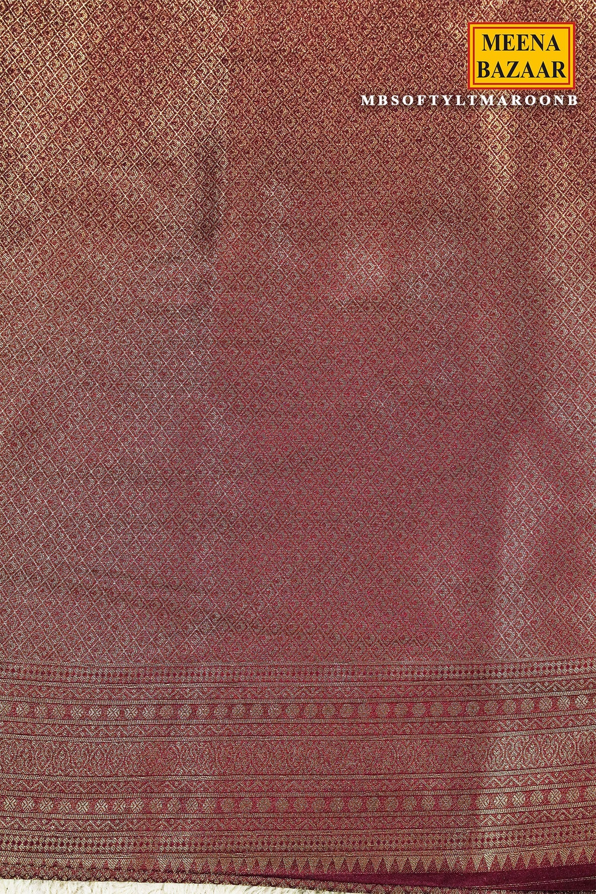 Softy Maroon Silk Weaving Jaal Saree – Classic Edit