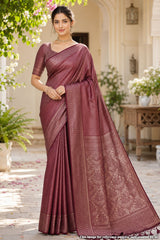 Softy Maroon Silk Weaving Jaal Saree – Classic Edit
