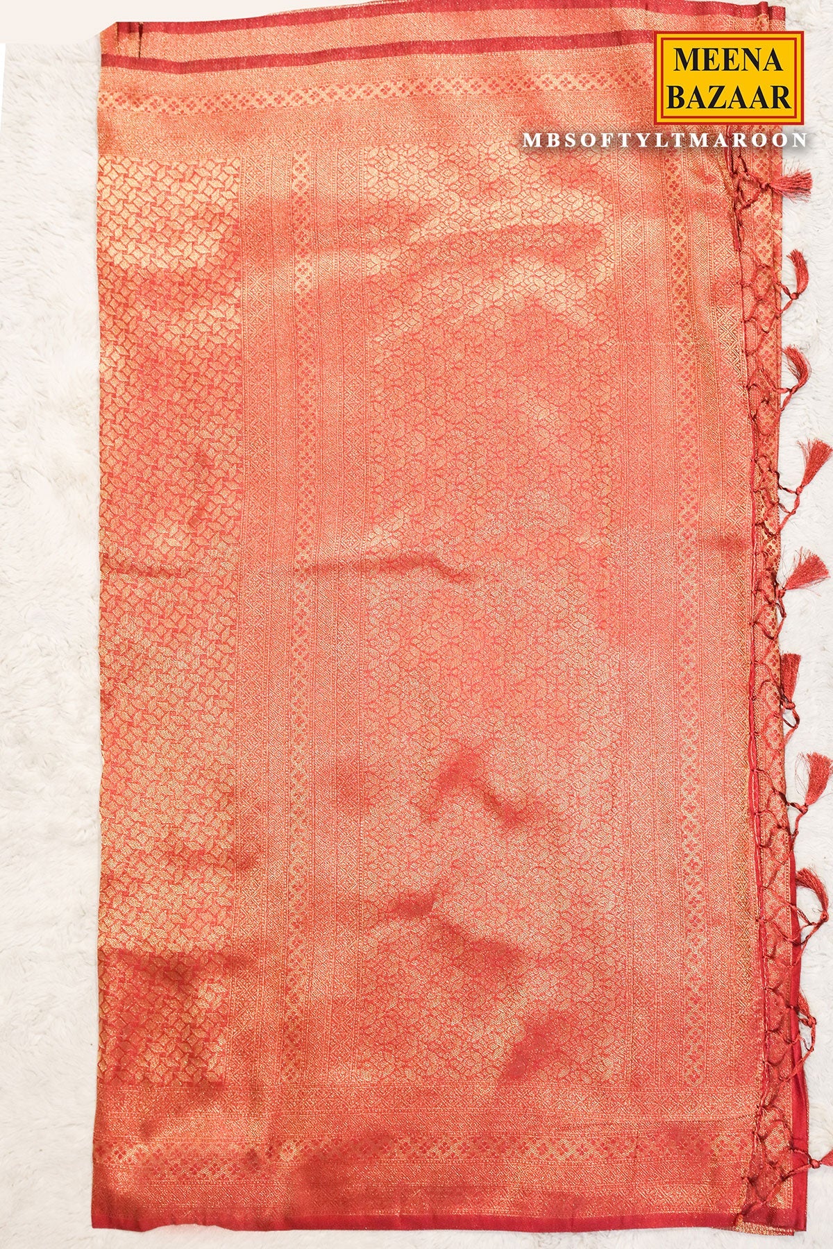 Softy Maroon Silk Weaving Jal Saree