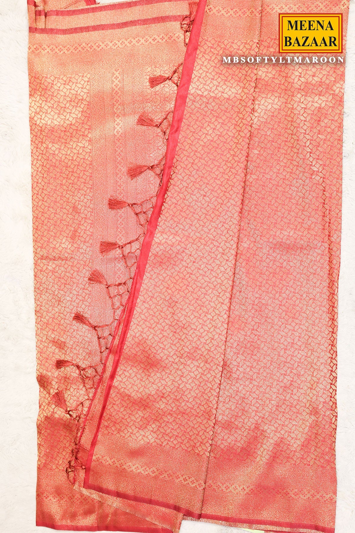 Softy Maroon Silk Weaving Jal Saree
