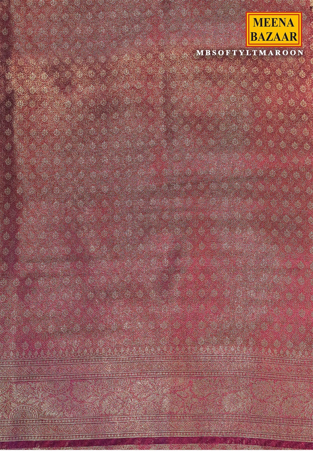Softy Maroon Silk Weaving Jaal Saree
