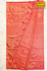 Softy Pink Silk Weaving Jaal Saree