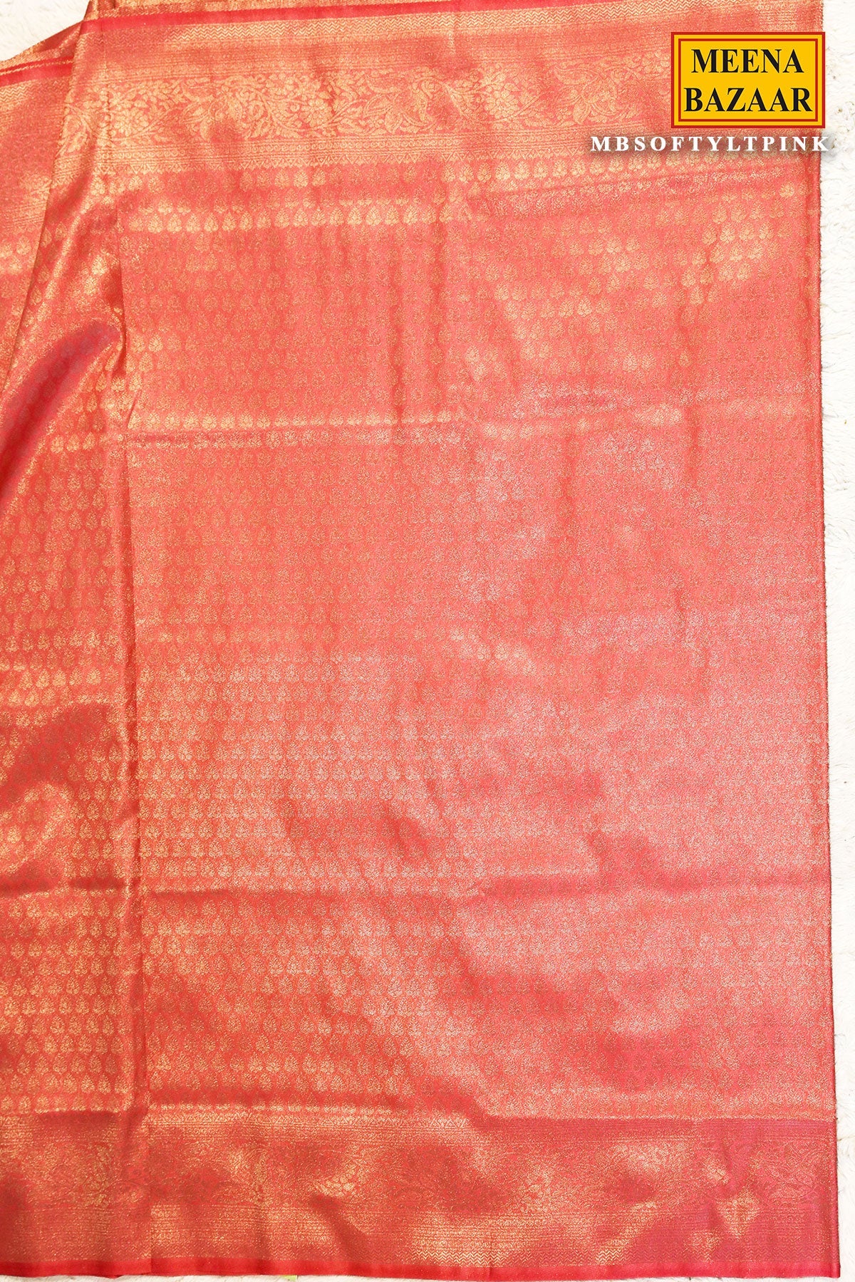 Softy Pink Silk Weaving Jaal Saree