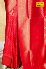 Red Silk Weaving Saree for Women - Elegant Festive & Wedding Wear