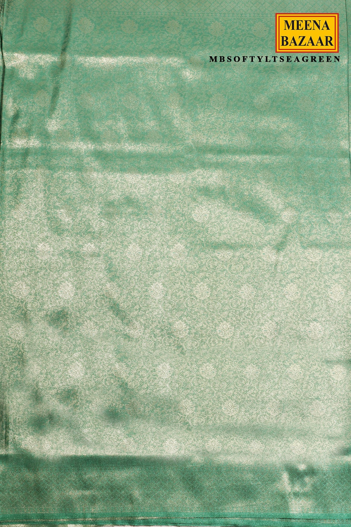Softy Sea Green Silk Weaving Jaal Saree