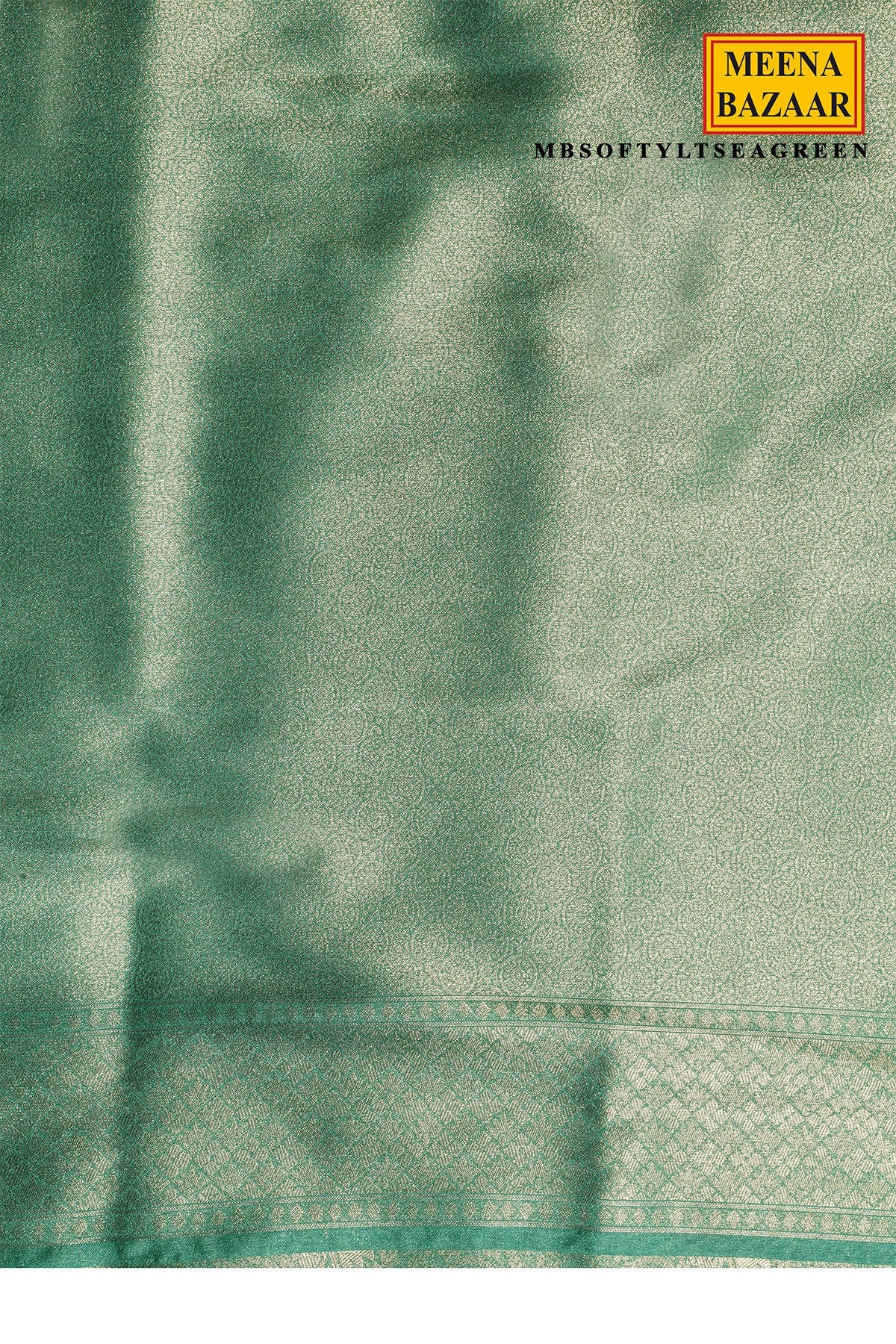 Softy Sea Green Silk Weaving Jaal Saree