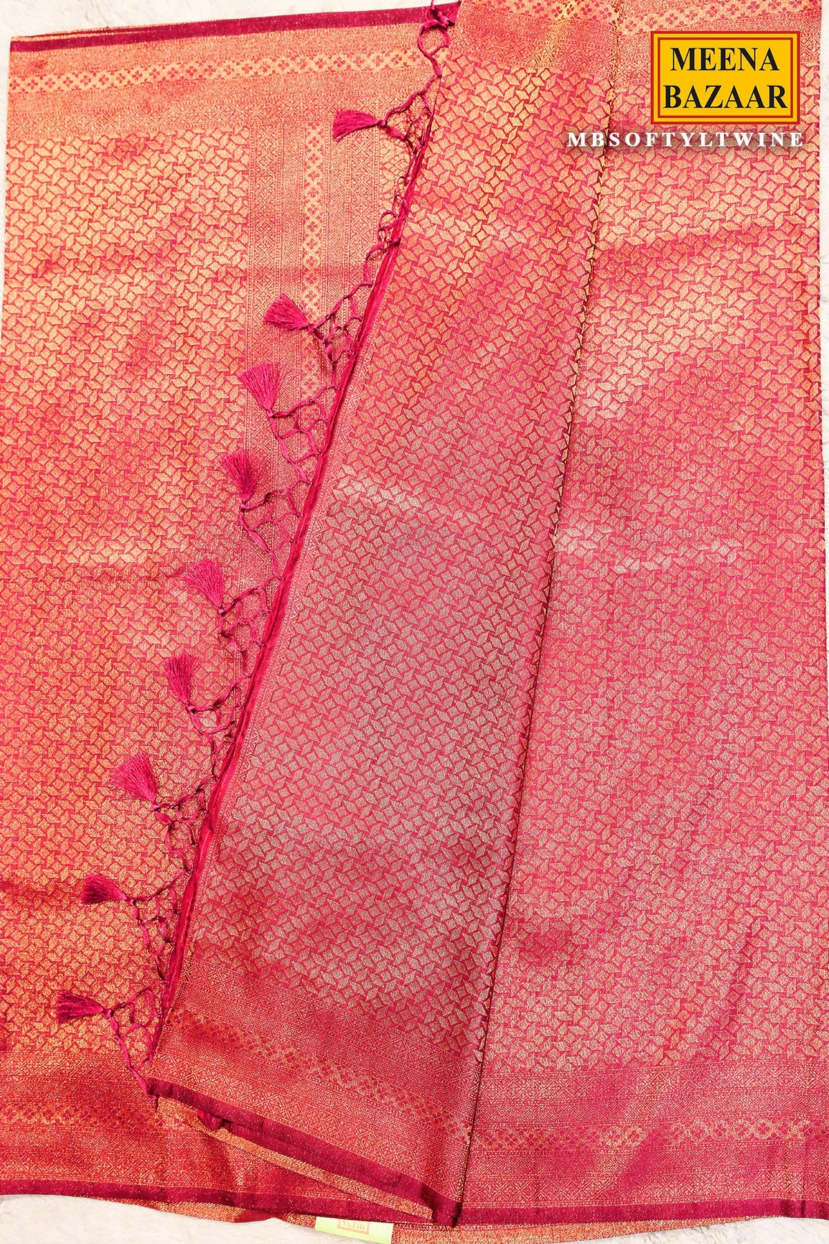 Softy Wine Silk Weaving Jal Saree
