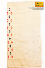 Softi Patola Cream Silk Weaving Jaal Saree