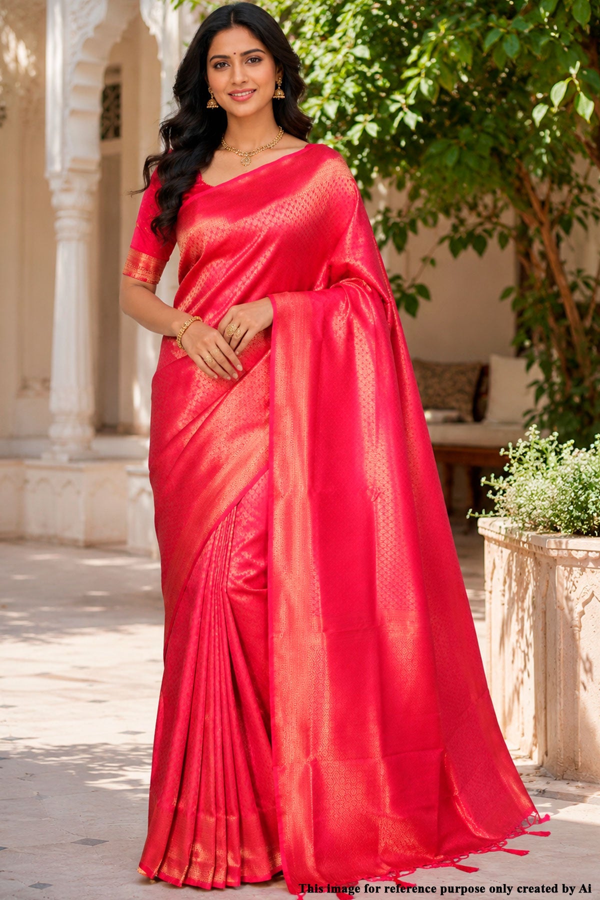 Rani Silk Weaving Saree Elegant Festive & Wedding Wear Saree