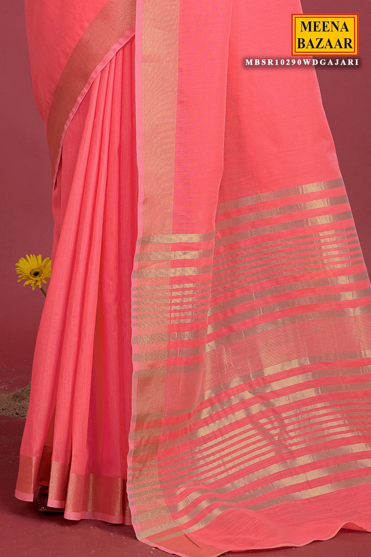 Pink Cotton Weaving Saree – Elegant Everyday Comfort