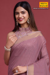 Mauve Cotton Weaving Saree – Elegant Everyday Comfort