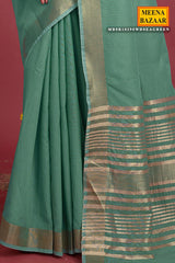 Sea Green Cotton Weaving Saree – Elegant Everyday Comfort