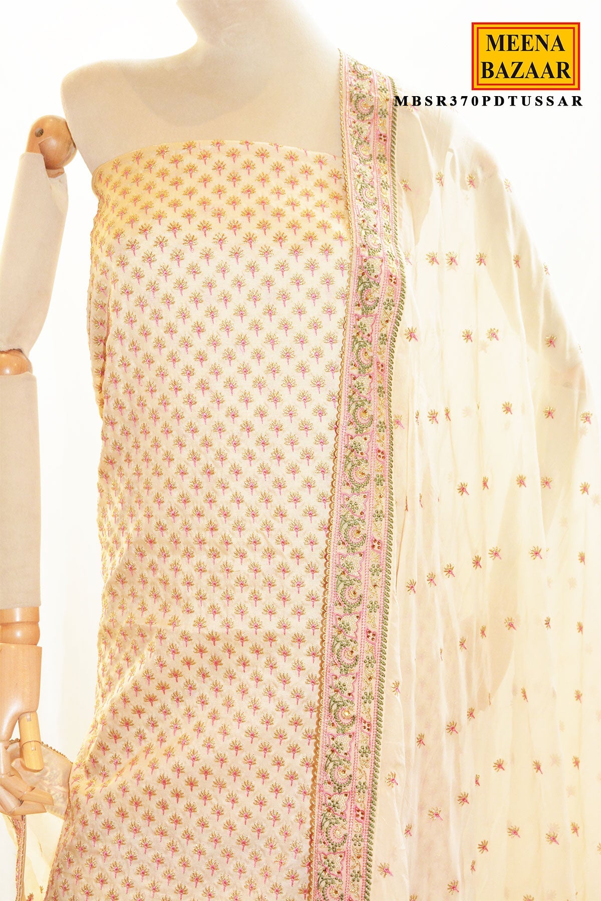 Tussar Silk Suit Set with Dupatta