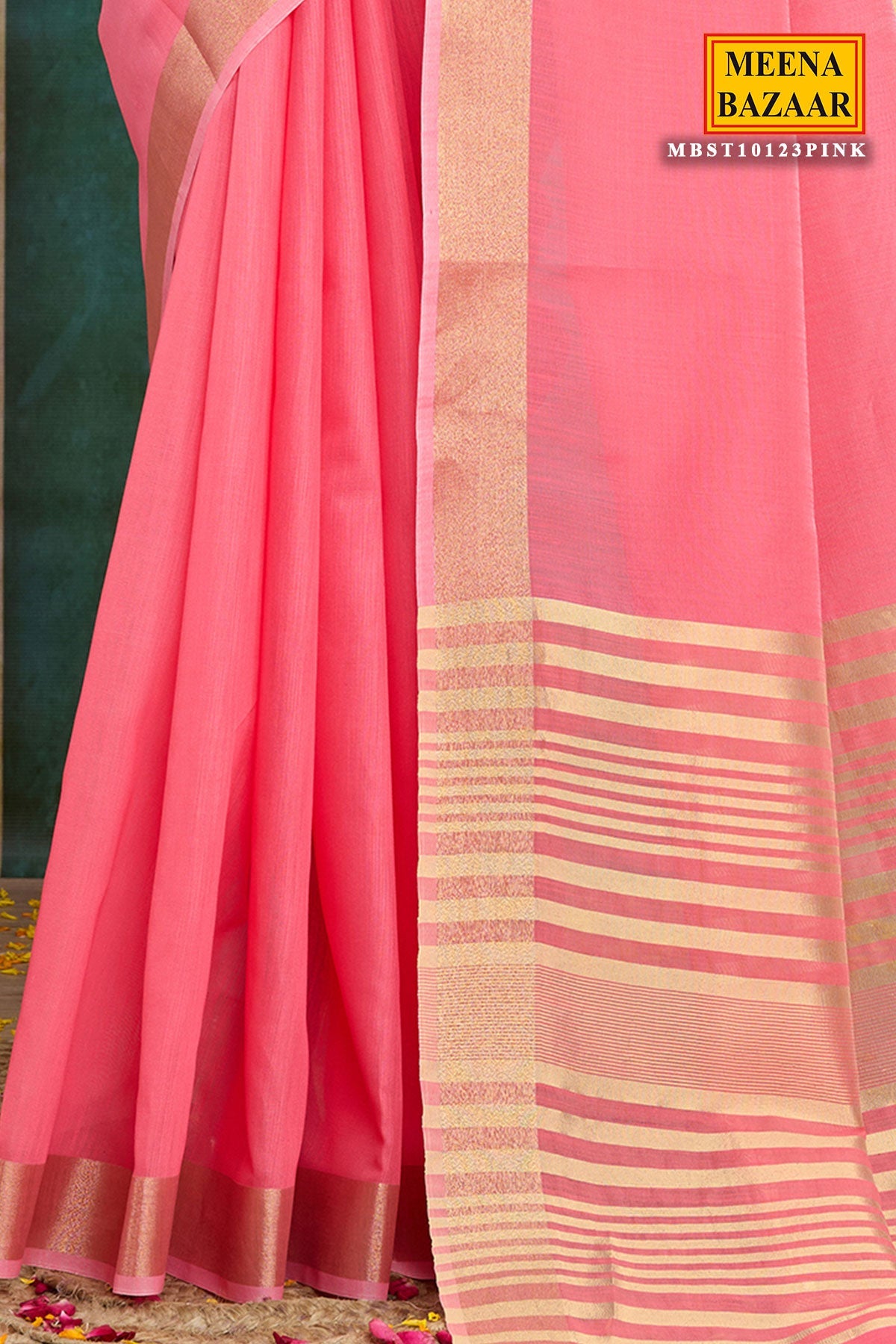 Pink Cotton Weaving Saree – Elegant Everyday Comfort