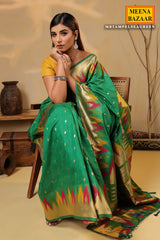 Sea Green Silk Woven Saree – Elegant Handwoven Design