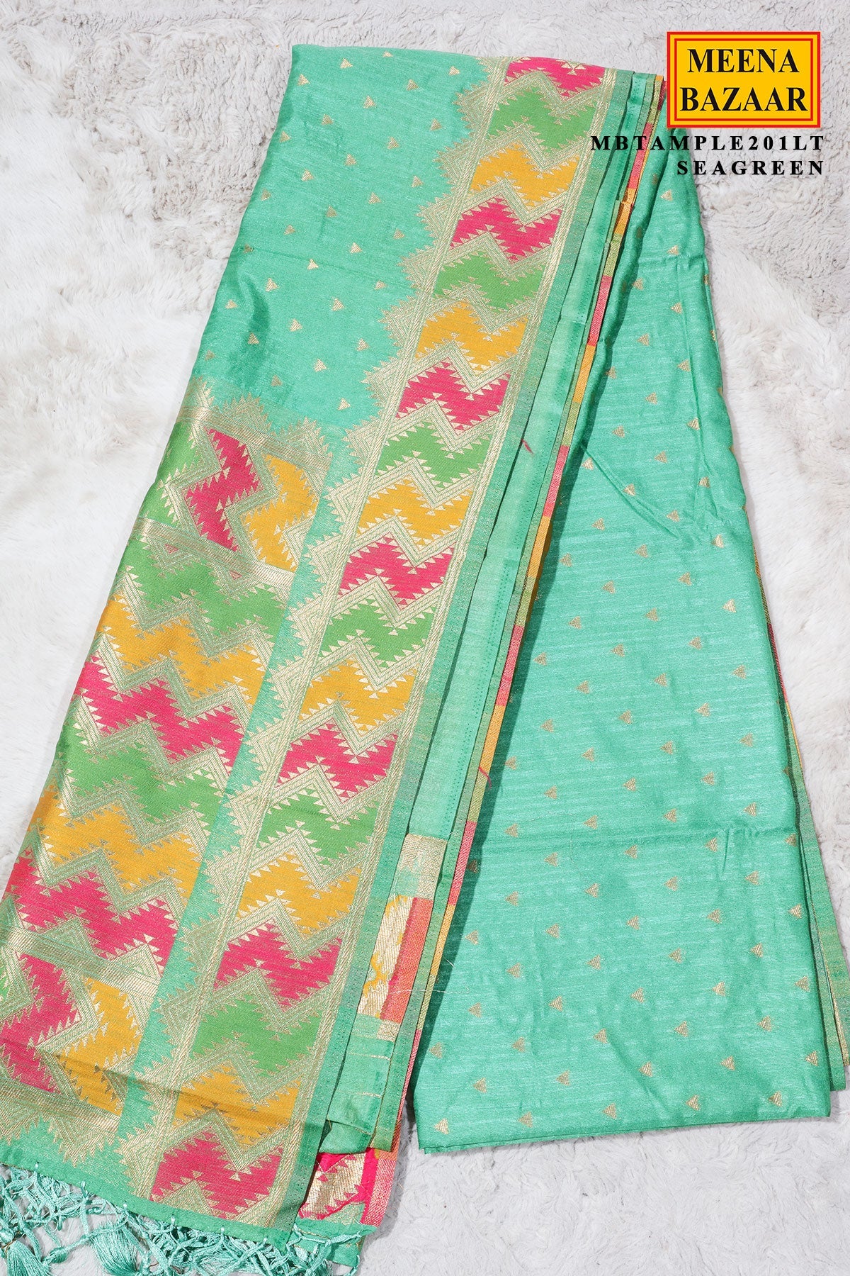 Sea Green Silk Weaving Saree
