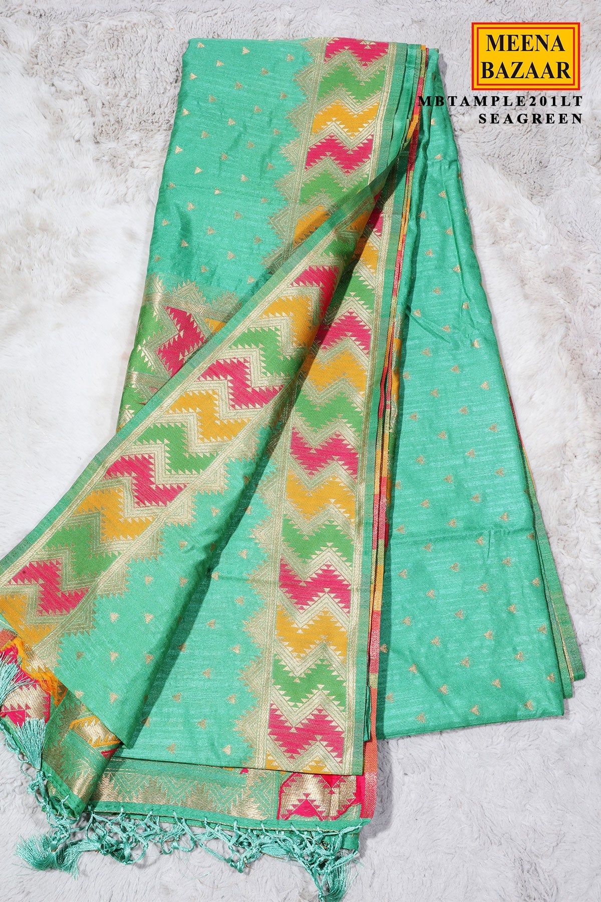 Sea Green Silk Weaving Saree
