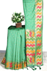Sea Green Silk Weaving Saree