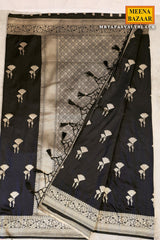 Tapasya Black Silk Weaving Saree