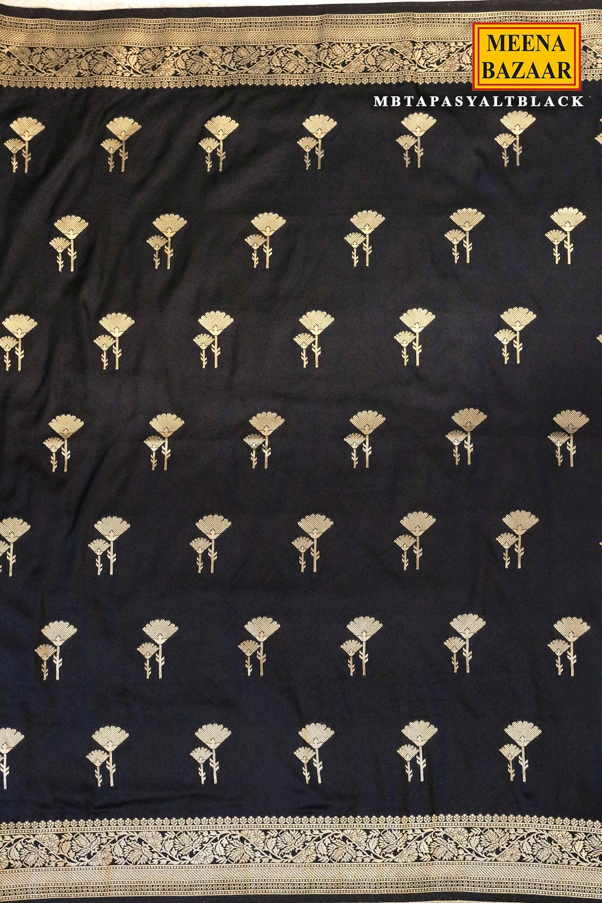 Tapasya Black Silk Weaving Saree