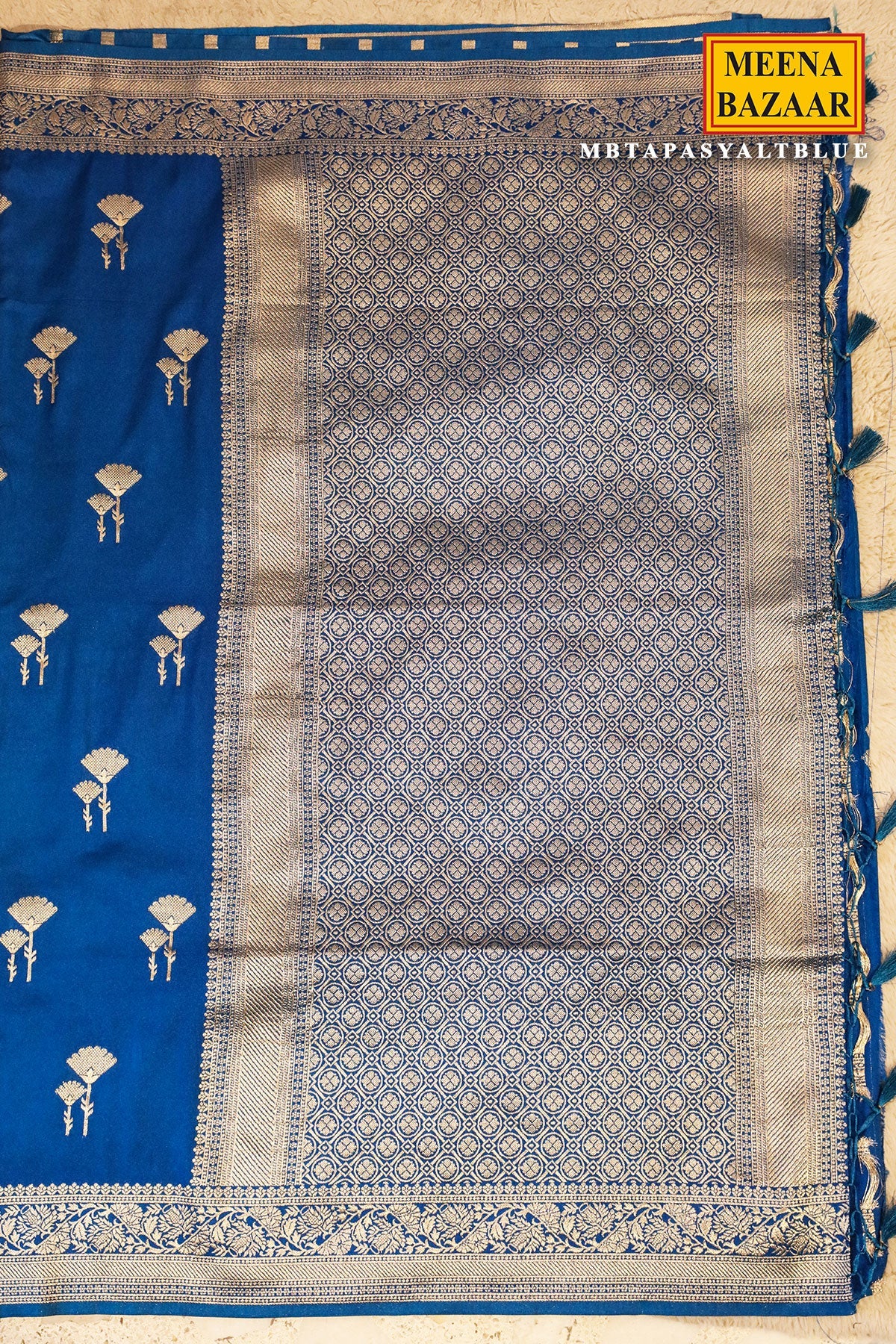 Tapasya Blue Silk Weaving Saree