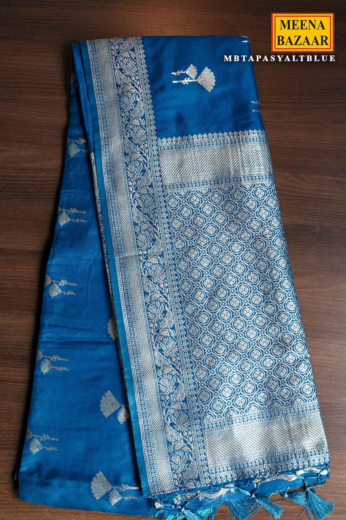 Tapasya Blue Silk Weaving Saree