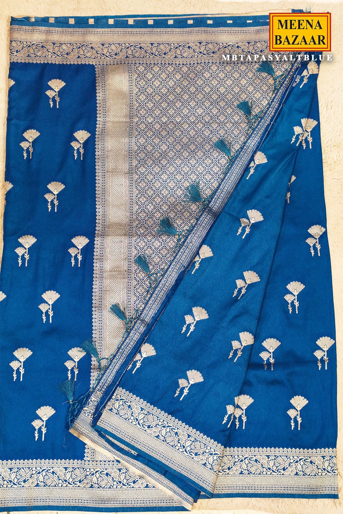 Tapasya Blue Silk Weaving Saree