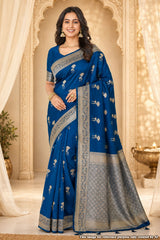 Tapasya Blue Silk Weaving Saree