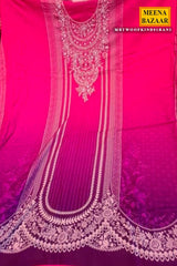 Elegant Rani Pashmina Unstitched Suit with Embroidered Detailing