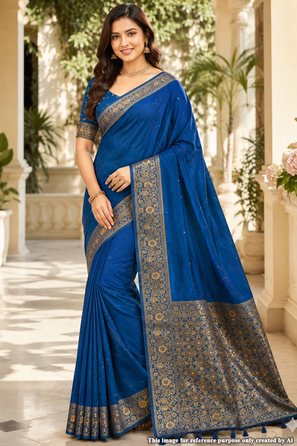Blue Silk Weaving Saree