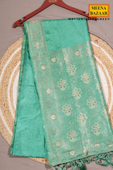 Sea Green Silk Saree with Refined Weaving