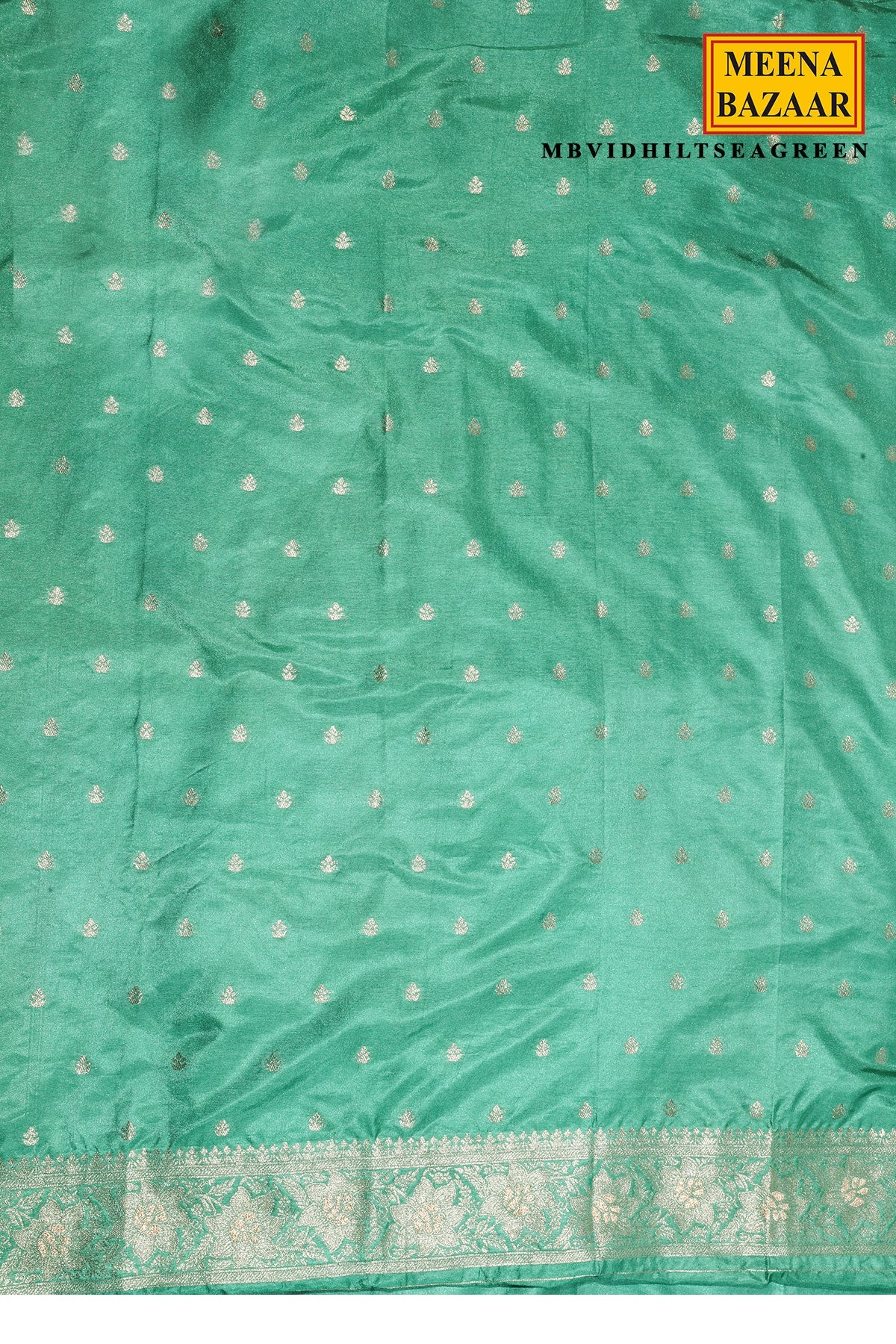 Sea Green Silk Saree with Refined Weaving