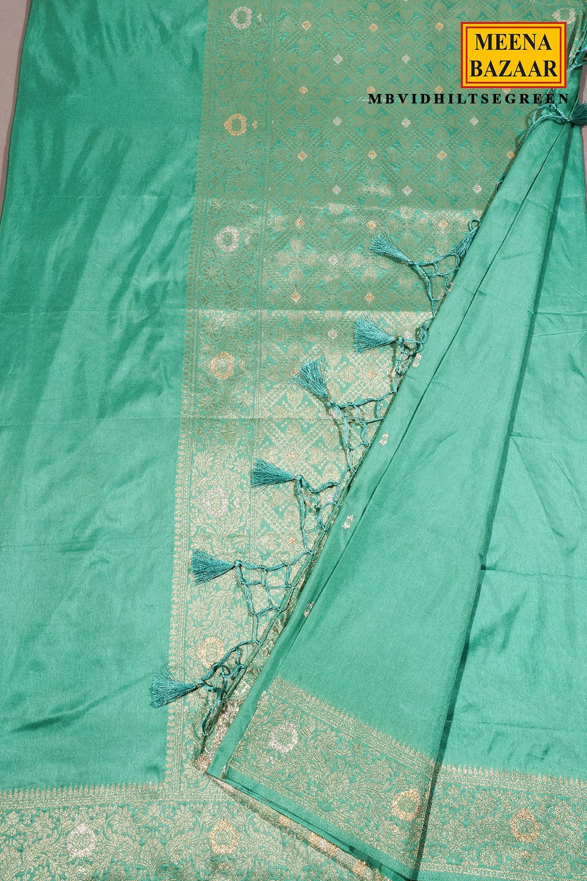 Sea Green Traditional Weaving Silk Saree